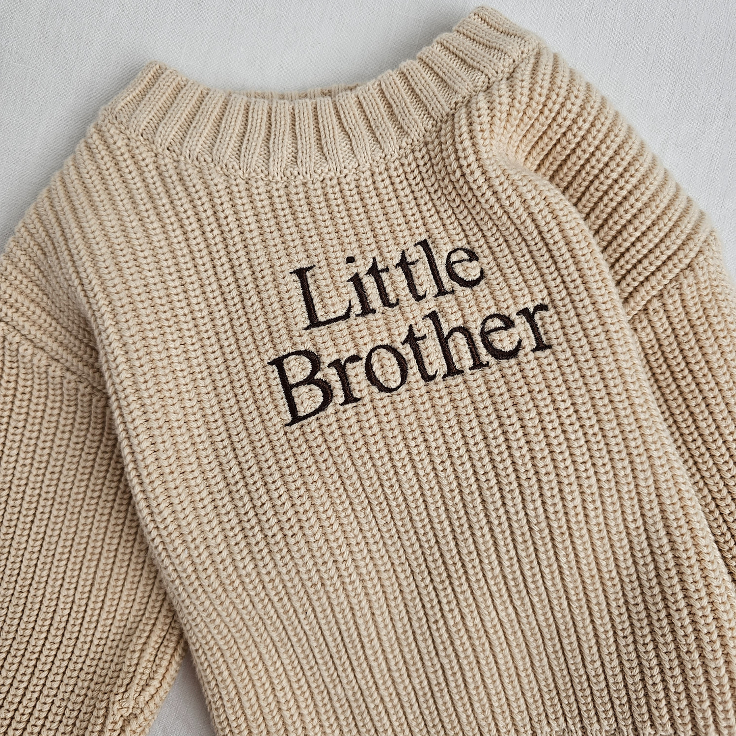 Classic Oversized Knit Sweater - Biscotti