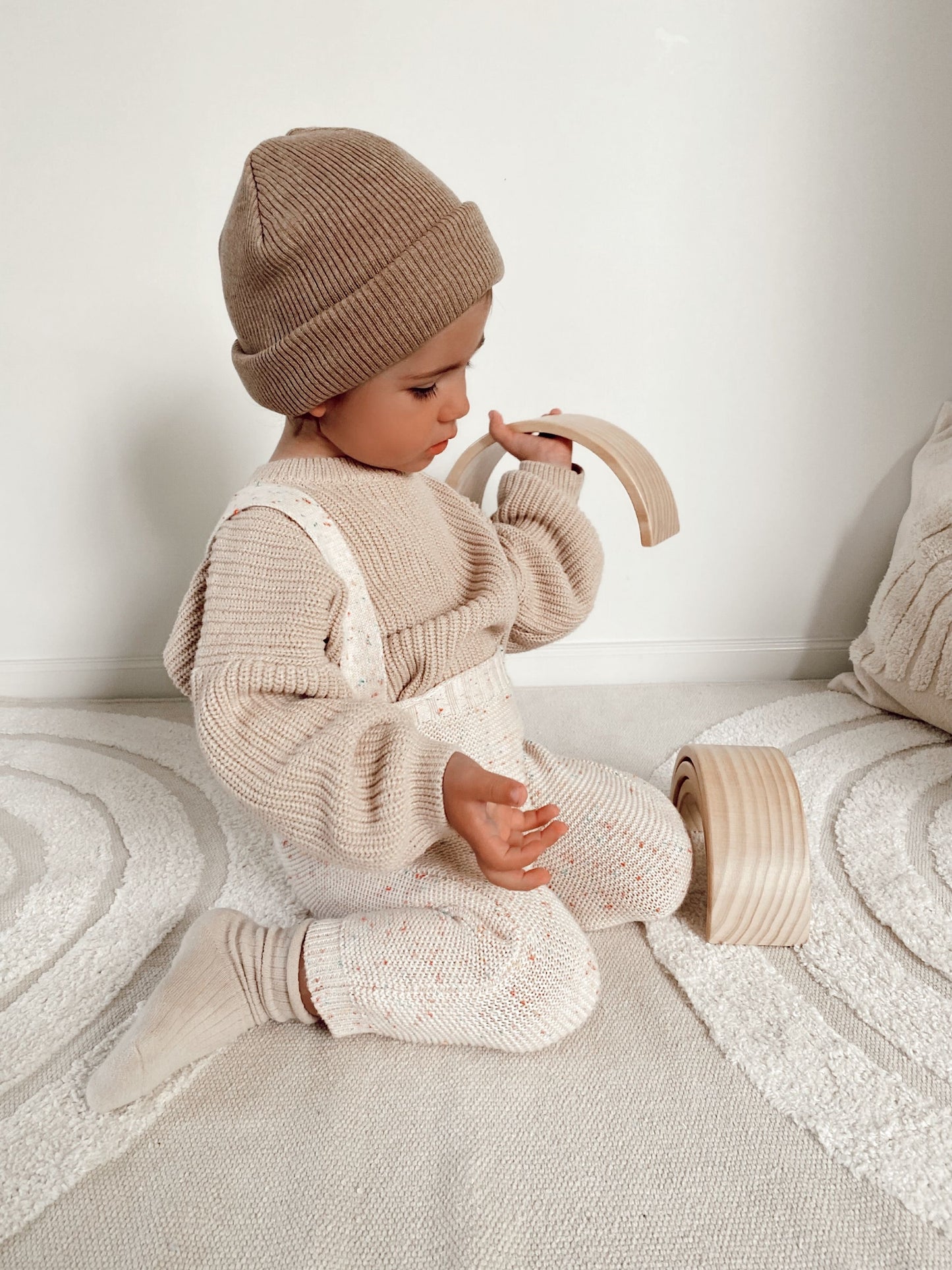 Knitted Overalls- Fleck
