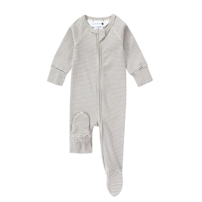 ORGANIC ZIP GROWSUIT L/S P. PLATINUM