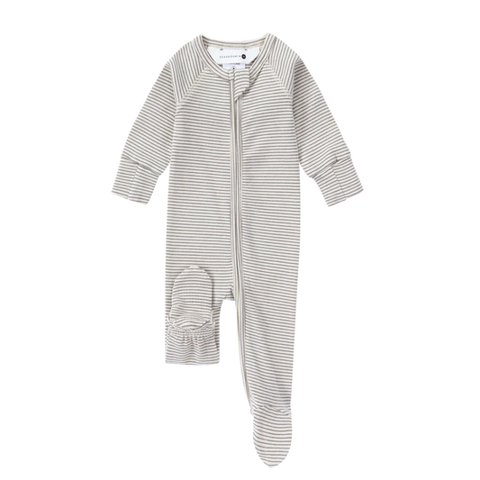ORGANIC ZIP GROWSUIT L/S P. PLATINUM